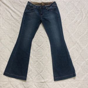 Rich & Skinny Flare Leg Blue Jeans. Sz 28